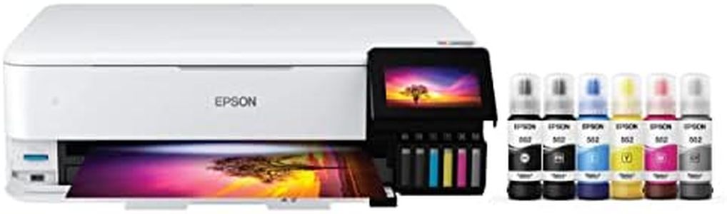 Epson EcoTank Photo ET-8550 Wireless Wide-format Color All-in-One Supertank Printer with Scanner Copier, Ethernet and 4.3-inch Colorfull Touchscreen